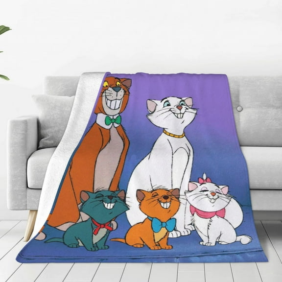 Aristocats Blanket Cute Character All Season Warm Fuzzy Plush Throw Blankets Soft Flannel Blankets for Couch Chair Bed Travel Home Decor 40"X30"