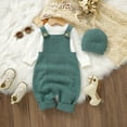 thumbnail image 5 of Zhuashum Baby Boy Onesies 9-12 Months Baby Knitted Romper Sleeveless Sweater Outfit Overalls For And With Warm Hat Set Sweet Playsuit Green, 5 of 9