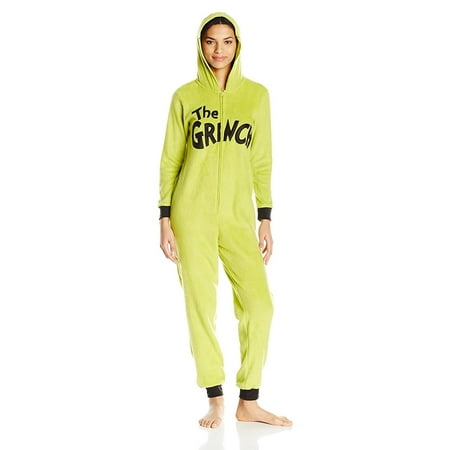 Grinch Women's Licensed Sleepwear Adult Costume Union Suit Pajama (XS-3X), The Grinch, Size: