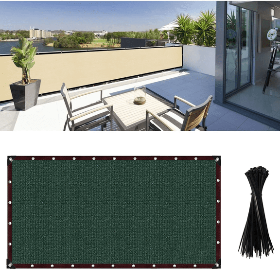 Fence Privacy Screen 3 'X10' Privacy Fence Screen Outdoor Shade Balcony Decor Included Cable Ties, Plastic Mesh Fence Panels Cover Porch Screen Balcony Covers for Apartments,Deck,Backyard,Pool Wall
