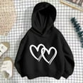 thumbnail image 3 of YUEHUA Girls Heart Graphic Hoodies Long Sleeve Cartoon Print White Pullover Hooded Sweatshirt Cute Casual Tops for Girl, Size 7-8 Years, 3 of 4