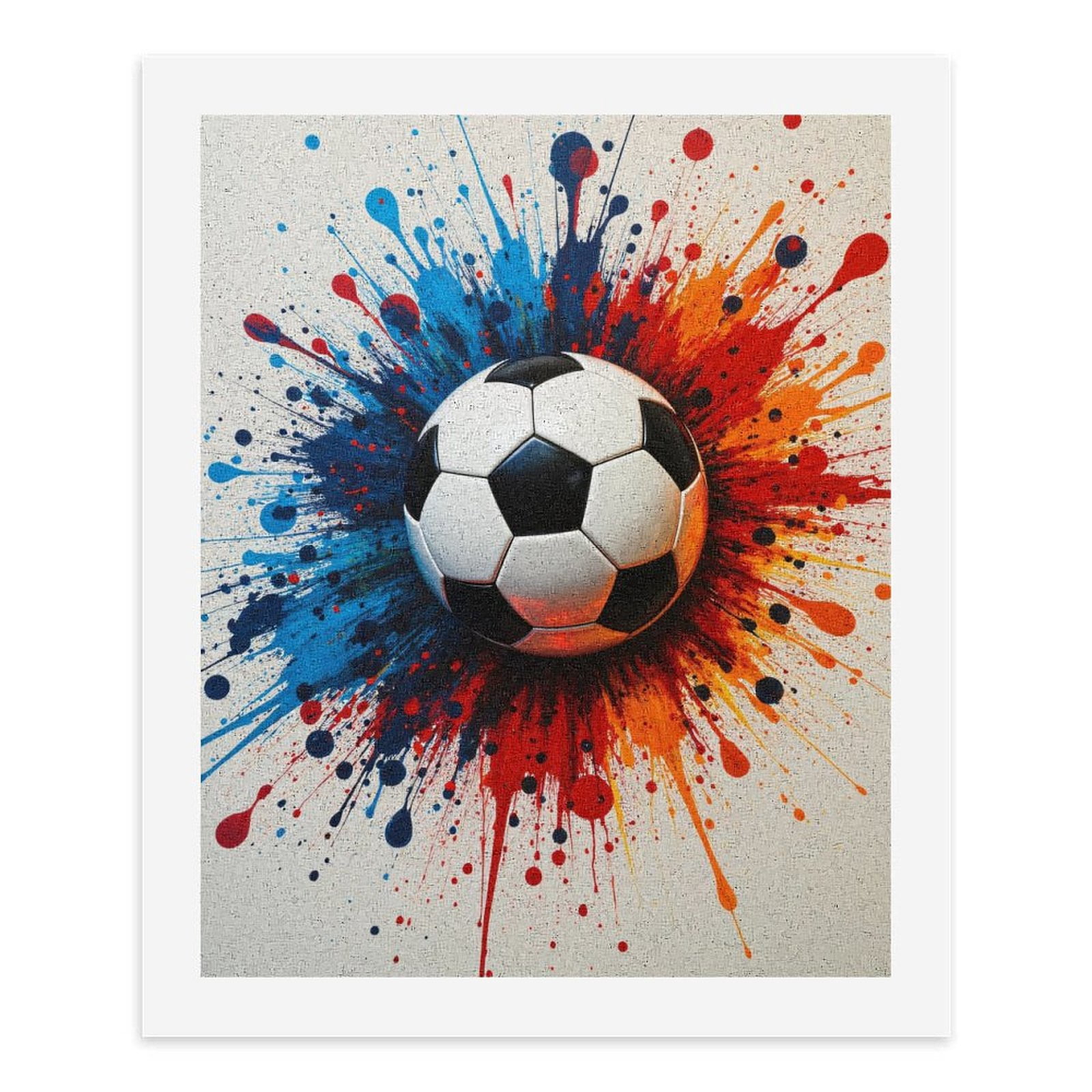 Paint By Numbers Kit for Adults Beginner - DIY Soccer Ball Paint Splash Art Canvas Painting Kits for Adults, Frameless Paint By Number for Adults for Home Wall Decor 16x20 Inch