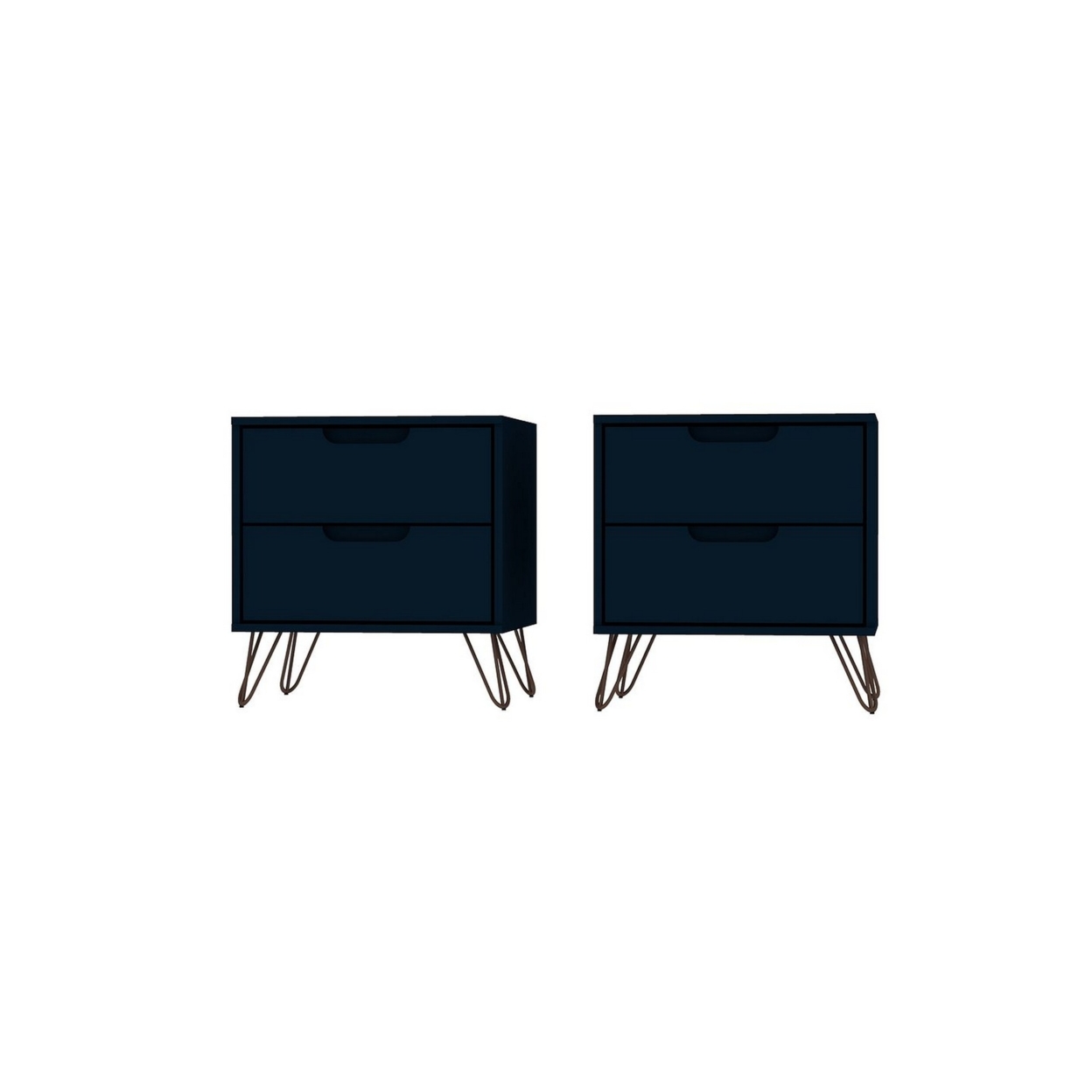 Rockefeller 2Drawer Tatiana Midnight Blue Nightstand (Set of 2