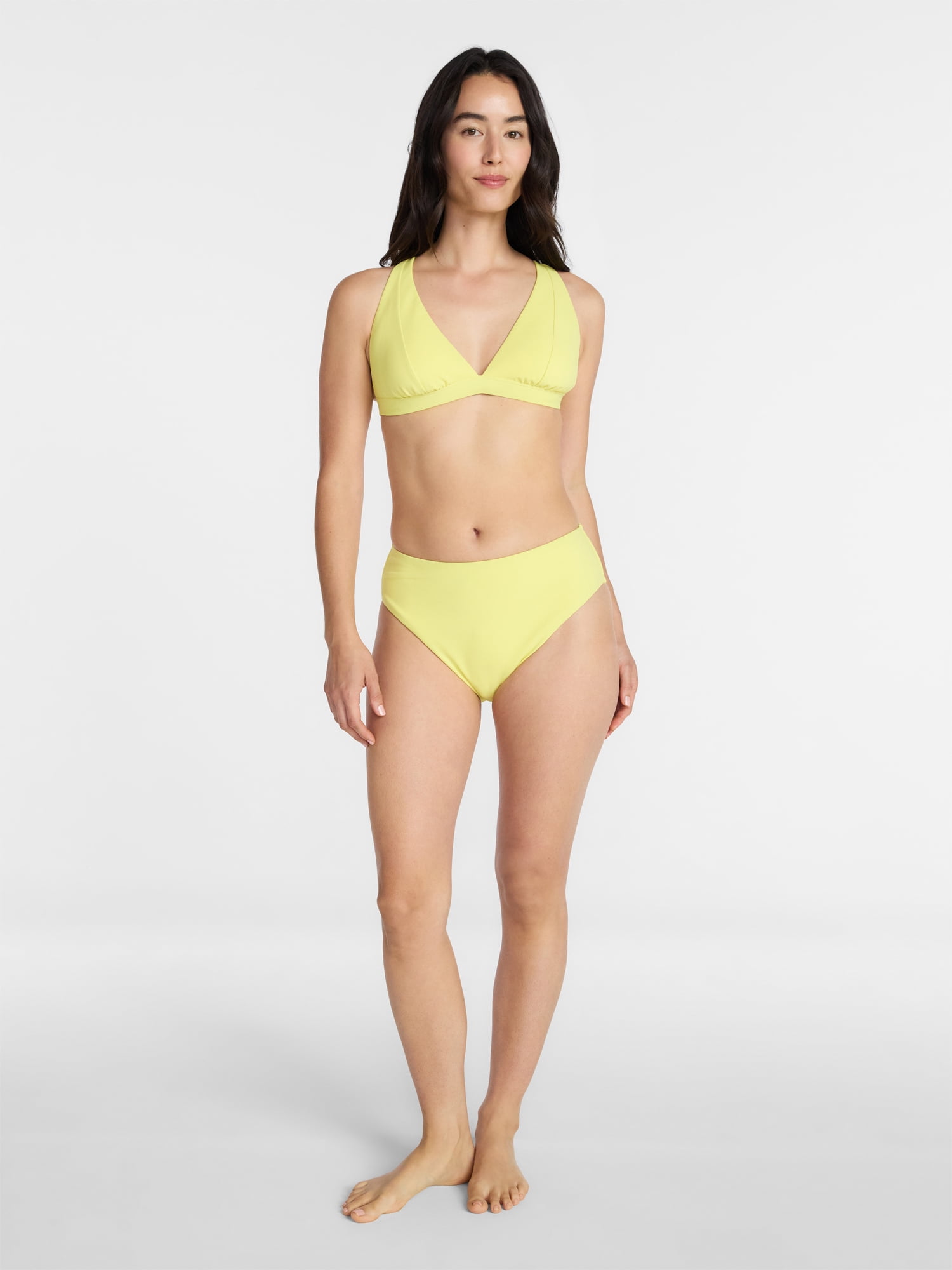 Time and Tru Women's and Women's Plus Ribbed Mid Rise Bikini Bottoms, Sizes XS-3X