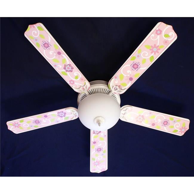 52 in. New Flowers Floral Decor Ceiling Fan, Pink & Purple