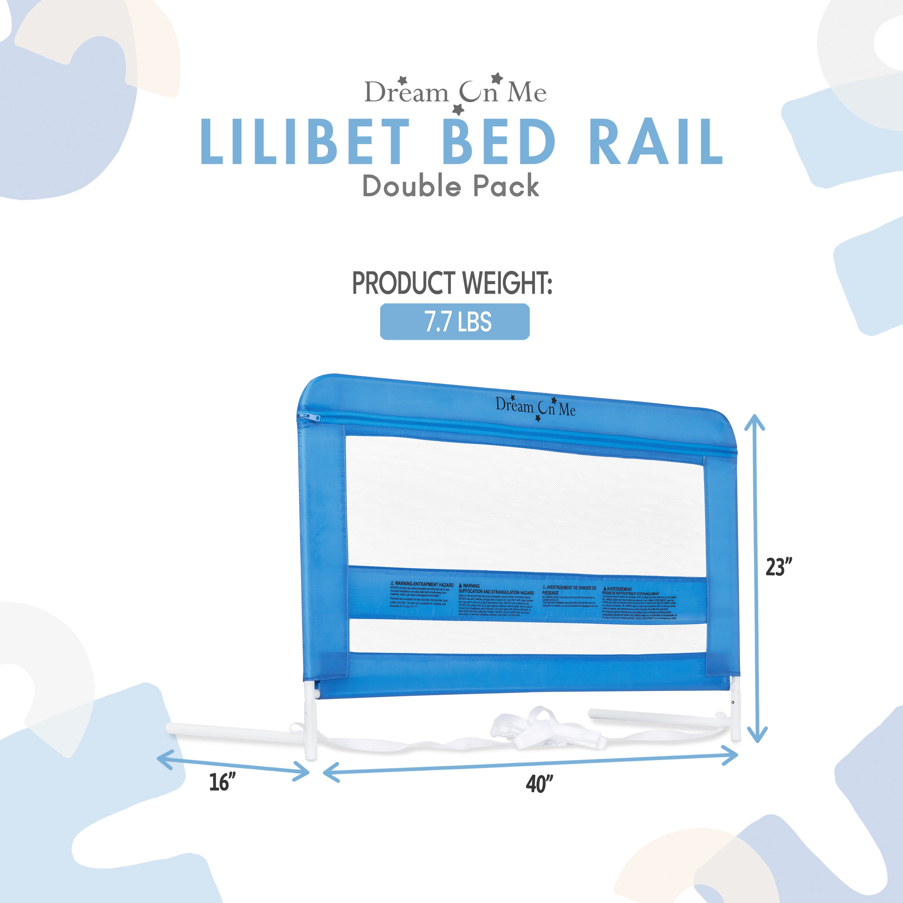 Lilibet Twin/Full/Queen Mesh Safety Bed Rails Set