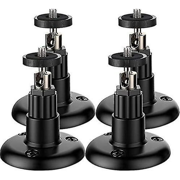 Adjustable Wall Mount For Smart Home Security Camera Systems (4 Piece Pack Black)
