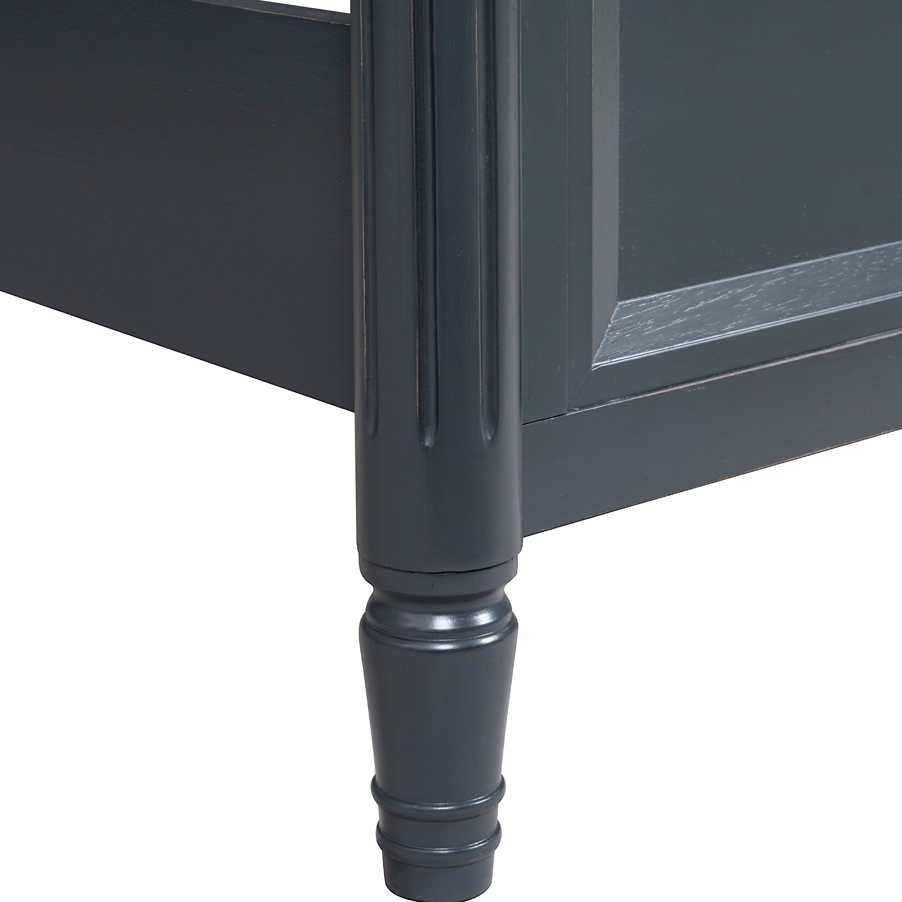 Furniture of America Maui Queen Solid Wood Panel Bed, Blue