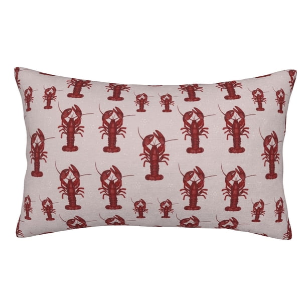 Fotbe Red Lobster With Claws Funda de Almohada Decorativa Estilo Occidental, Lujo en Algodón, Fundas para Almohadas King, Cojín Estampado para Decoración del Hogar-20"x30"