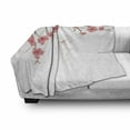thumbnail image 3 of Floral Soft Flannel Fleece Blanket, Cherry Blossom April Springtime Romantic Feminine Illustration Artwork Soft Colors, Cozy Plush for Indoor and Outdoor Use, 70" x 90", Pink Green, by Ambesonne, 3 of 6