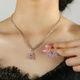 thumbnail image 3 of Lifetechs 3 Set Women Jewelry Set Rhinestone Necklace Earrings Prom Wedding Party Bride Water Drop Dangle Earrings Formal Occasions Neck Jewelry, 3 of 8