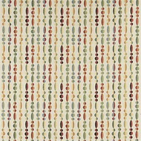 Designer Fabrics K0020A 54 in. Wide Green- Yellow And Red- Geometric Striped Contemporary Upholstery Fabric