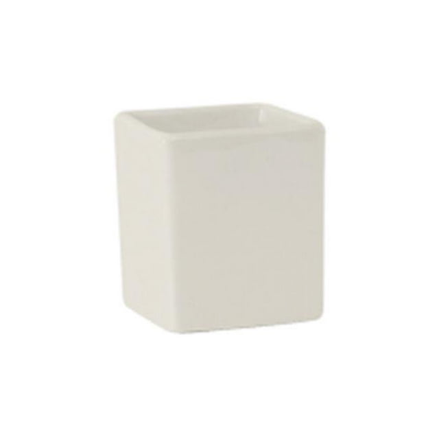 Tuxton AMU-761 Vitrified China Square Ramekin Pearl White - 3 oz - 2 Dozen