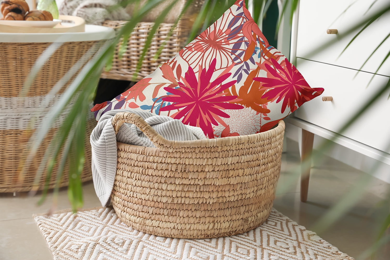 20" x 14" Simply Daisy Jumble Floral Polyester Indoor/Outdoor Pillow, Seed Qty 1
