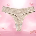 thumbnail image 5 of Noric Women's Cotton Ribbed Thong Panties Low Rise Stretchy Soft Breathable Daily Underwear, 5 of 6