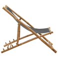 thumbnail image 2 of vidaXL Chaise Longue Bambou et Toile Gris Foncé, 2 of 5