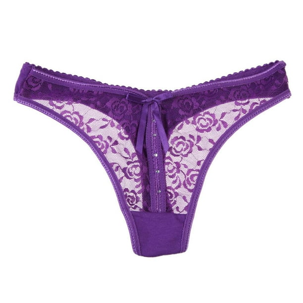 Mojoyce Mojoyce Purple Lace Hot Thongs G String V String Panties Lingerie Underwear Walmart