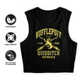 thumbnail image 4 of Harry Potter Hufflepuff Quidditch Arch Women's Sleeveless Crop Top Tank, Black, Large, 4 of 5
