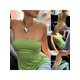thumbnail image 1 of Camisola sin espalda de mujer Vacaciones de verano Camisola coreana de calle sin tirantes Nituyy Verde, camisola sexy sin tirantes para mujer en verano, 1 of 5