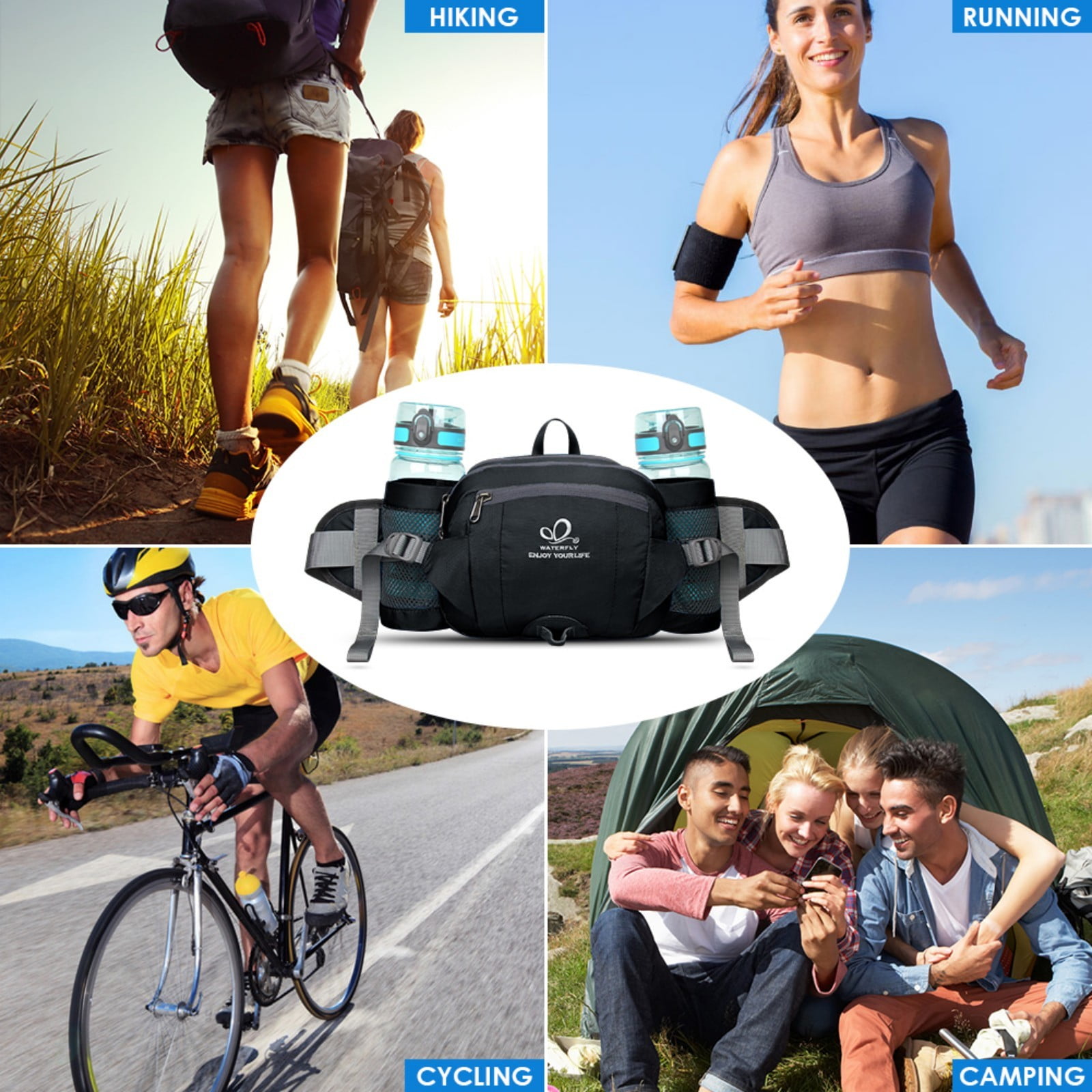 Waterfly 4.5 L Water Resistant Unisex Fanny Pack, Nylon