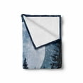 thumbnail image 2 of Winter Soft Flannel Fleece Throw Blanket, Dreamy Cold Night a Big Full Moon and Bench Park Stars in the Darkness, Cozy Plush for Indoor and Outdoor Use, 70" x 90", Blue White, by Ambesonne, 2 of 6
