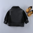 thumbnail image 5 of Godderr Boys Warm Leather Jackets Coats for Toddler Kids Soft Leather Coats Long Sleeve Button Padded Winter Coats for 2-6Y, 5 of 5