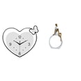 thumbnail image 1 of Reloj de pared acrílico con forma de corazón y figura de niña, estatua de mujer, centro de mesa, dormitorio, regalo para lectores, estantería, escultu, 1 of 8