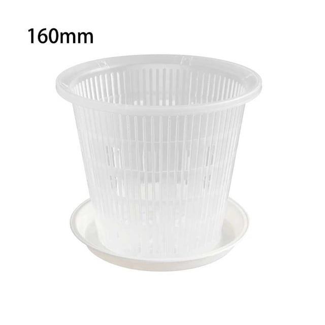 Transparent Root-Controlled Orchid Planting Pot Plastic Flower Pot Orchid Planter Flowerpot Tray Plant Growth Container Box 160mm