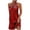 Red, variant on Women's Sleeveless Solid Color Sheath Dress Summer Lace Halter Short Dresses Slim Dress Round Neckline Short Dress