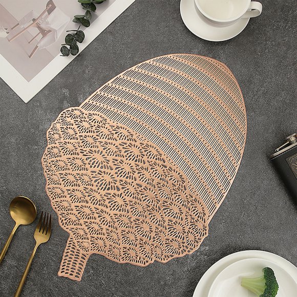 Christmas Placemat under $5! CQCYD Christmas Pinecone Table Mat, PVC Placemat Waterproof, Holiday Dining Decor, Festive Table Setting, Xmas Party Supply, Seasonal Home Accent, Kitchen