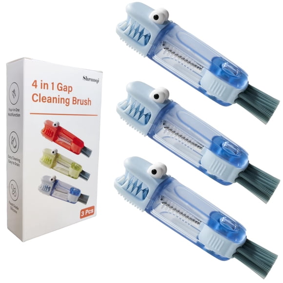Juego de cepillos para limpieza de botellas Shrunqi 4 en 1 multifunción, color azul