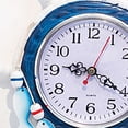 thumbnail image 5 of Reloj de pared con diseño de barco azul y blanco, estilo marino, personalizado, para estudio, dormitorio, peces, 34 x 23 cm., 5 of 5