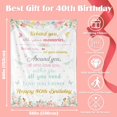 thumbnail image 2 of 15 Year Old Quinceanera Gifts for Teen Girls, Cozy Happy 15th Birthday Throw Flannel Blanket Gift for Daughter Sister, 130x150 cm Pink Floral Bday Gifts Ideas for 15th Granddaughter Female Friends, 2 of 6