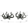 thumbnail image 3 of 9"W, 4"H Black Aluminum Metal Octopus Sculpture with Splayed Arms, by DecMode (2 Count), 3 of 9