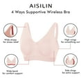 thumbnail image 2 of Women's Wireless Plus Size Bra Cotton Support Comfort Unlined, 2 of 3