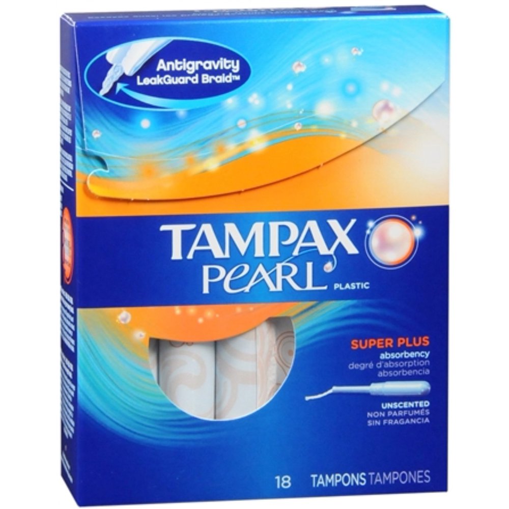Tampax Pearl Tampons Super Plus Unscented 18 Each (Pack of 2) Walmart
