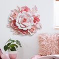 thumbnail image 4 of VBXOAE Real Three-dimensional Flowers Bedroom Living Room Entrance Home Decoration Wall Stickers Self-adhesive Stickers PINK, 4 of 4