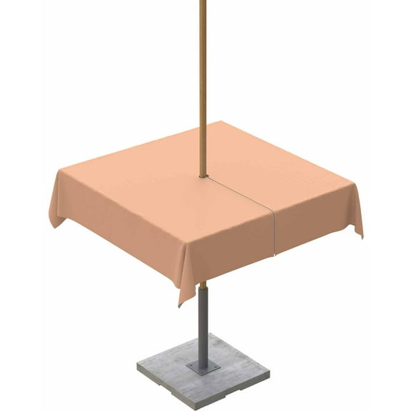 Lsrtoss Outdoor Tablecloth with Umbrella Hole & Zipper, Peach Fuzz Square Tablecloth 54x54 Inch, Modern Pure Peach Fuzz Patio Table Cover Waterproof Table Cloth for Picnic/Party