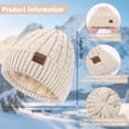thumbnail image 7 of KOITHOT 3 Pcs Women Winter Beanie Hat Gloves Scarf Set, Chenille Winter Hat with Thick Soft Touch Screen Gloves Long Warm Scarf Knitted Beige, 7 of 7