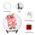thumbnail image 4 of Yiaed Watercolor Tropical Gnomes Print Bone China Decorative Plate Ceramic Dinner Plates Art Crafts with Display Stand-8in, 4 of 6