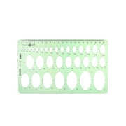 Uxcell 7.87'' Geometric Drawing Template Oval Style Measuring Ruler Plastic Green 1pcs