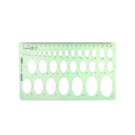 Uxcell 7.87'' Geometric Drawing Template Oval Style Measuring Ruler Plastic Green 1pcs