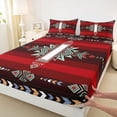 thumbnail image 3 of Feelyou Boho Triangle Aztec Queen Sheet Sets, Western Bohemian Bed Set, 4-Piece, 3 of 7