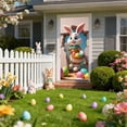 thumbnail image 6 of Easter Door Cover Decorations, 70.8"x35.4" Polyester Fabric Hanging Flag for Indoor & Outdoor Use, Spring Festival Party Door Curtain with Multicolor Holiday Design, 6 of 6