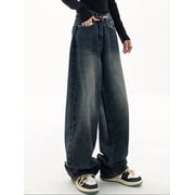 EMMIOL Womens Y2K Barrel Baggy Jeans Stretch High Waist Wide Leg Jeans Vintage Boyfriend Denim Pants