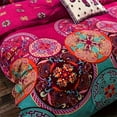 thumbnail image 2 of HGmart Fuchsia round pattern queen 3 pieces comforter set, stylish, elegant, warm, and comfortable, 2 of 4