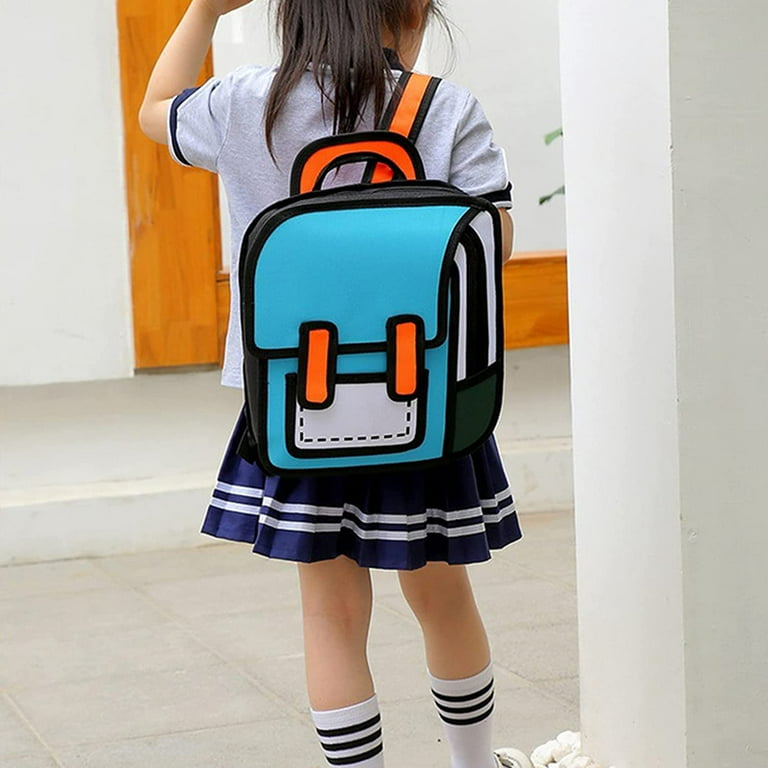 Kids Jump Style 3D Backpack 2D Drawing Anime Comic Cartoon Backpack DaypaC5