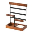 thumbnail image 4 of 4 Tiers Jewelry Display Rack Wood Base Multipurpose Decorative Earring Stand for, 4 of 8