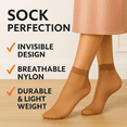 thumbnail image 5 of Women’s Sheer Ankle Socks 10 Pairs Transparent Nylon Mesh Hosiery Invisible Liner Socks - Light Skin, 5 of 8