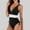 Black1, variant on Aueoeo Stretchy Solid 2-Piece Swimsuit Set for Women Backless Bandage Top with Side Cutouts and Matching High-Leg Bottom,Black,M